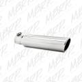 MBRP Exhaust 3.5" OD, 2.5" inlet, 16" in length, Angled Cut Rolled End, Clampless-no weld T5142