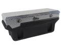 Titan Fuel Tanks Compact Locking Aluminum Diamond Plate toolbox secures two compartments 9901170